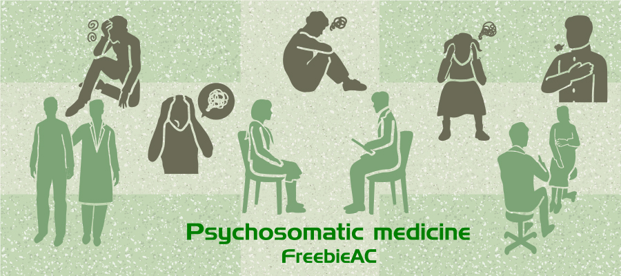 Silhouette material of therapy and psychosomatic medicine